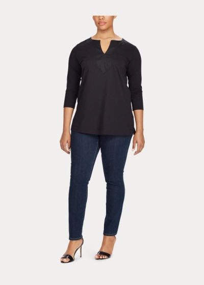 Tops Ralph Lauren Mujer Negros - Cotton Tunic - PKBGM1796